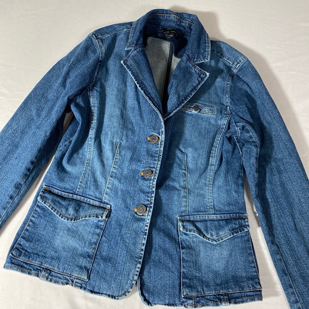 NY&CO Vintage Women's Blue Denim Blazer Jacket, Size Medium, Downtown Girl Core - Picture 2 of 10